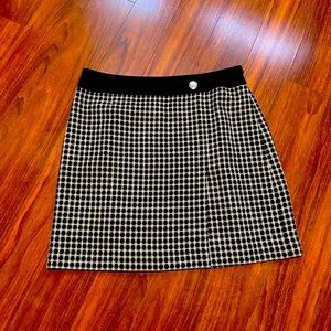 Ann Taylor navy/cream woven skirt with lining